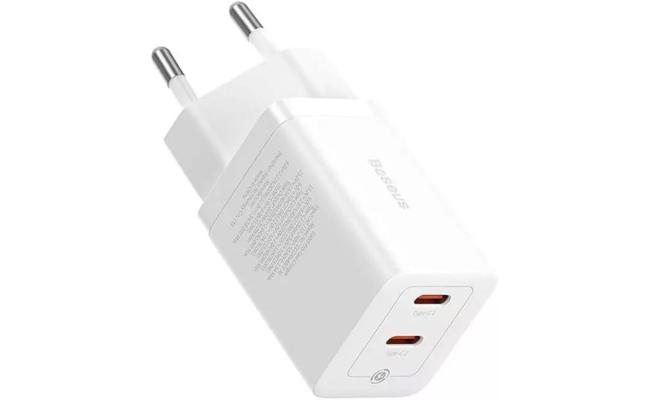 Baseus GaN5 Pro Fast Charger Dual Type C Port, 40W EU, BCT technology- White